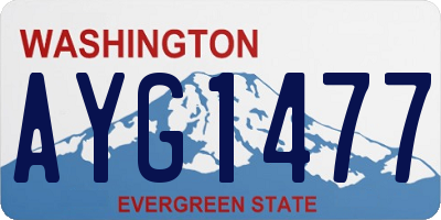 WA license plate AYG1477