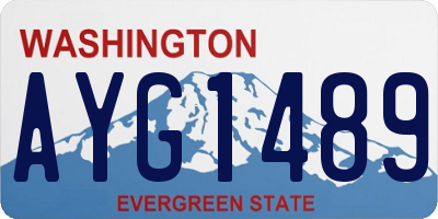 WA license plate AYG1489