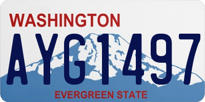 WA license plate AYG1497