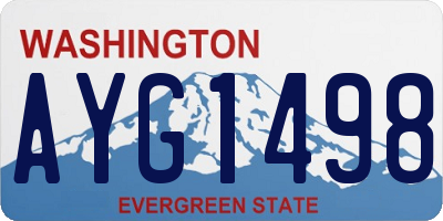 WA license plate AYG1498