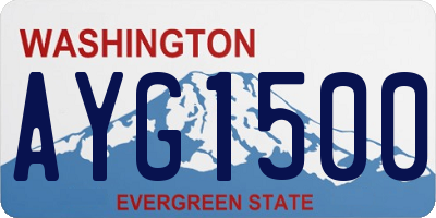 WA license plate AYG1500