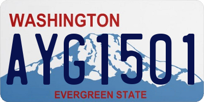 WA license plate AYG1501