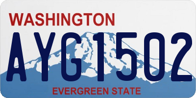 WA license plate AYG1502