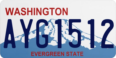 WA license plate AYG1512