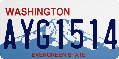 WA license plate AYG1514