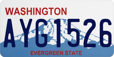 WA license plate AYG1526