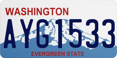 WA license plate AYG1533