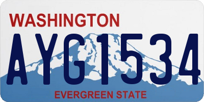 WA license plate AYG1534