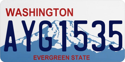 WA license plate AYG1535