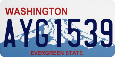 WA license plate AYG1539