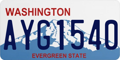WA license plate AYG1540