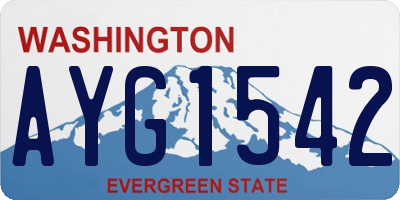 WA license plate AYG1542