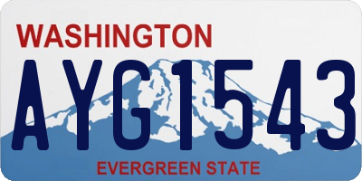 WA license plate AYG1543