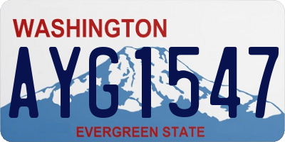 WA license plate AYG1547