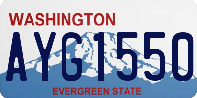 WA license plate AYG1550