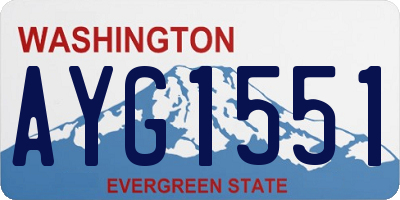 WA license plate AYG1551