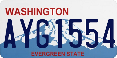 WA license plate AYG1554