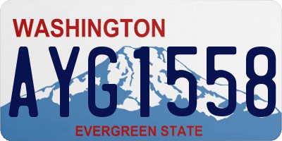 WA license plate AYG1558