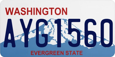 WA license plate AYG1560