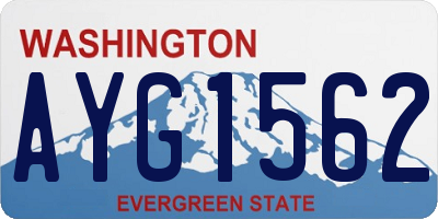 WA license plate AYG1562