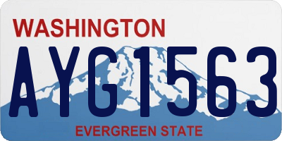 WA license plate AYG1563