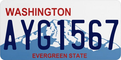 WA license plate AYG1567