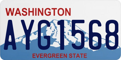 WA license plate AYG1568