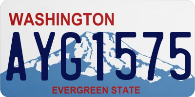WA license plate AYG1575