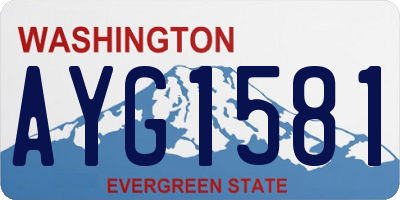 WA license plate AYG1581
