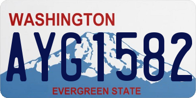 WA license plate AYG1582