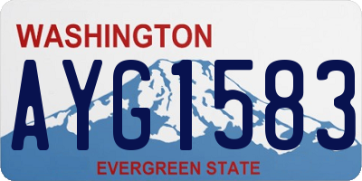 WA license plate AYG1583