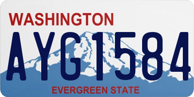 WA license plate AYG1584