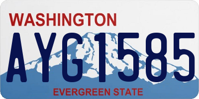 WA license plate AYG1585