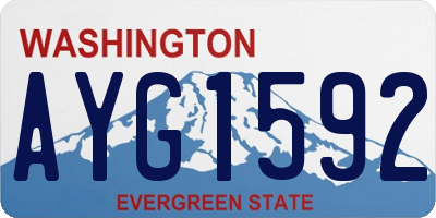 WA license plate AYG1592