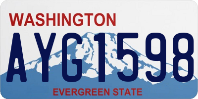 WA license plate AYG1598