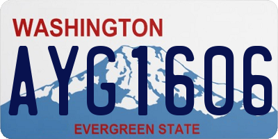 WA license plate AYG1606