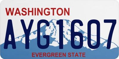 WA license plate AYG1607