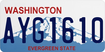 WA license plate AYG1610