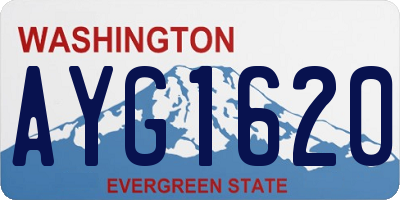 WA license plate AYG1620