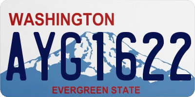 WA license plate AYG1622