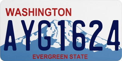 WA license plate AYG1624