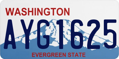 WA license plate AYG1625