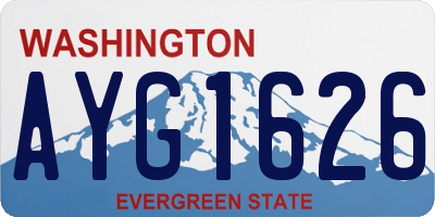 WA license plate AYG1626