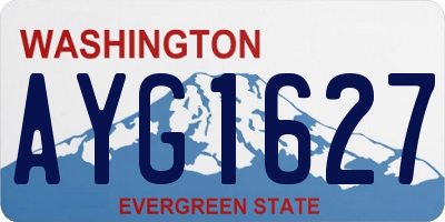 WA license plate AYG1627