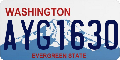 WA license plate AYG1630