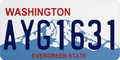 WA license plate AYG1631