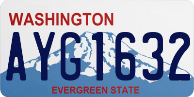 WA license plate AYG1632
