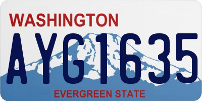 WA license plate AYG1635