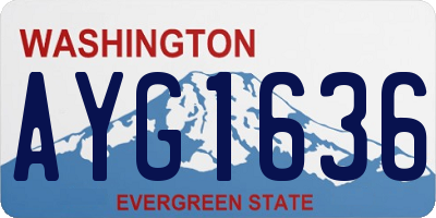 WA license plate AYG1636