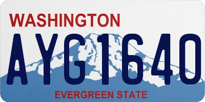 WA license plate AYG1640